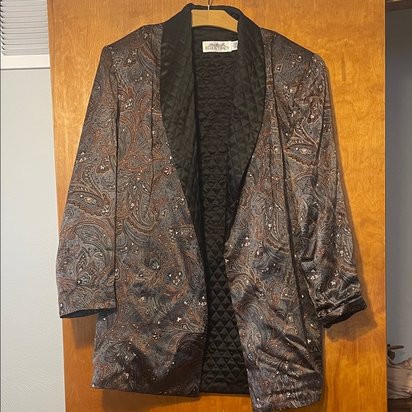 Ellen Tracy Jackets & Blazers - Ellen Tracy Black and Brown Paisley 100% silk Blazer